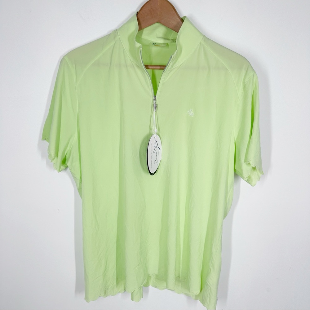 NWT Greg Norman Polo Golf Shirt XL Lime Green Champions Retreat